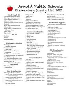 Schoolsupplieslists