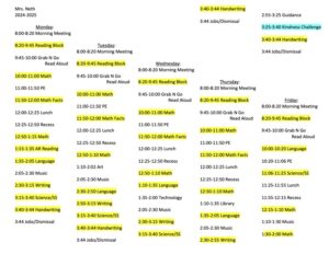 Jneth24.25 Schedule